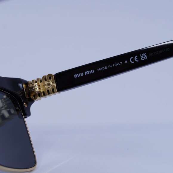 Miu Miu MU10ZS 1AB5S0 Sunglasses Black\\Gold Browline Frame main image 6
